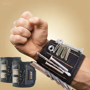 2-in-1 Magnetic Wristband for Tools and Screws, Reusable Work Accessory with Strong Hold, Hands-Free Organizer for DIY and Construction, Durable Gift for Craftsmen and Handymen, Convenient Gadget for Workshop Use