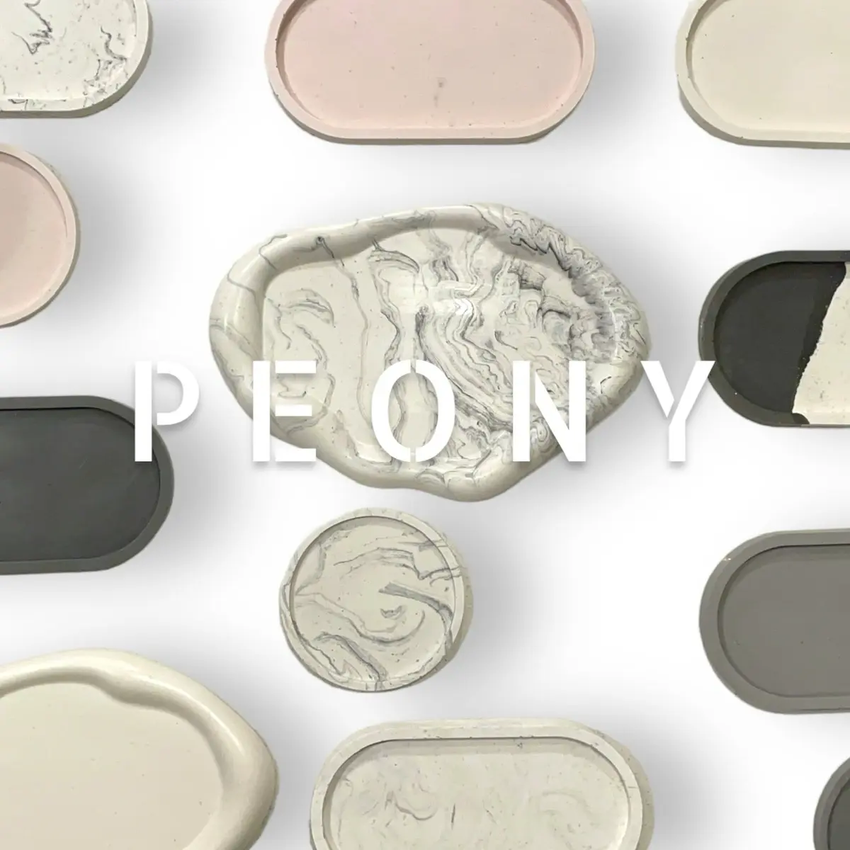 Jesmonite Handmade Decor Tray - Unique Design with Assorted Shapes, Ideal for Home Decor - Plates