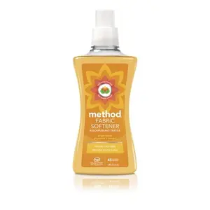 MANGO Biodegradable Recyclable Fabric Softener (Softening Formula) - Method 01653 GIN, 53.5 oz, Beach Ginger Mango Scent, Laundry Liquid Detergent Companion, Pack of 4, for Household Appliances