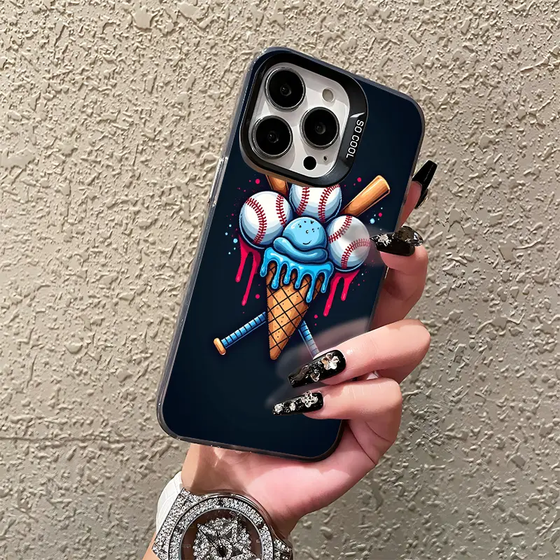 Baseball Ice Cream, Anti-Fall Phone Case for iPhone 11/12/13/14/15/16/X/XR/XS/XSMAX, Protection, Local, Personalized