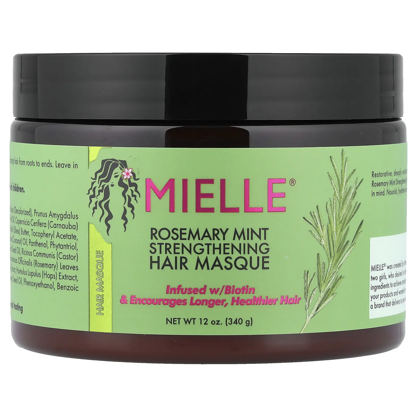 Mielle Strengthening Hair Masque, Rosemary Mint, 12 oz (340 g)