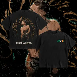 [ COLLECTION ] PEACHORA Conor McGregor  Heavy Cotton T-shirt UFC Pound For Pound Shirt MMA Fan Apparel Pump Cover Direct-to-garment Printing