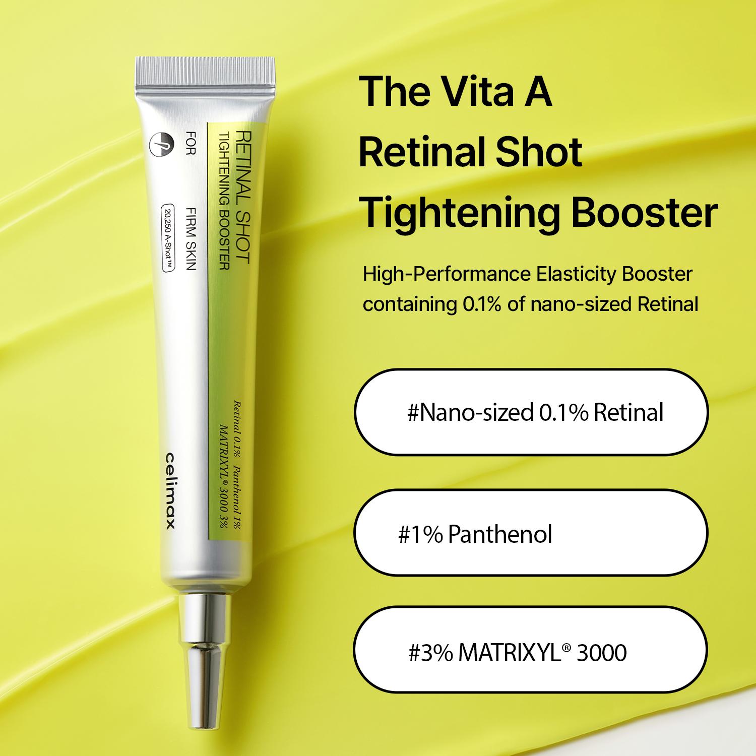 [celimax official] The Vita A Retinal Shot Tightening Booster Duo | with Retinal, Matryxyl, Pore Minimizer, Wrinkles & Fine Lines, Firmer Skin, Retinol Skincare