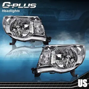 Clear/Chrome Headlights Headlamps Fit For 2005-2011 Toyota Tacoma Left+Right