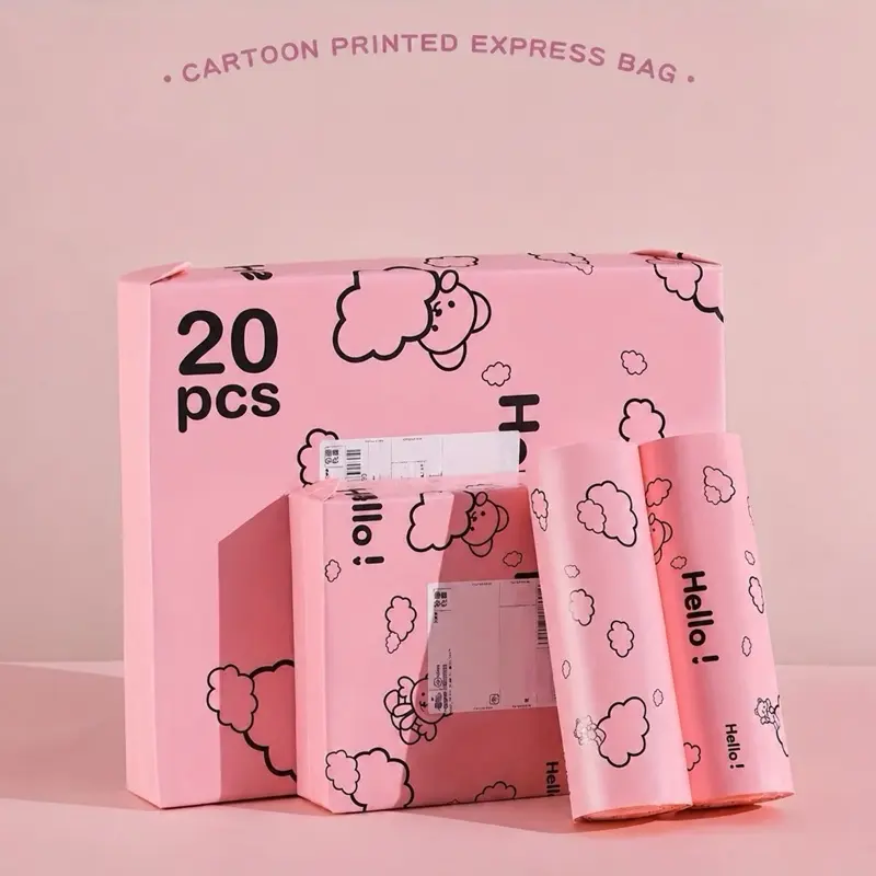 Hello! Poly Mailers 20 pcs 16 1/2 x 11 1/2 inches Cartoon Printed Express Bag for Shipping and Packaging