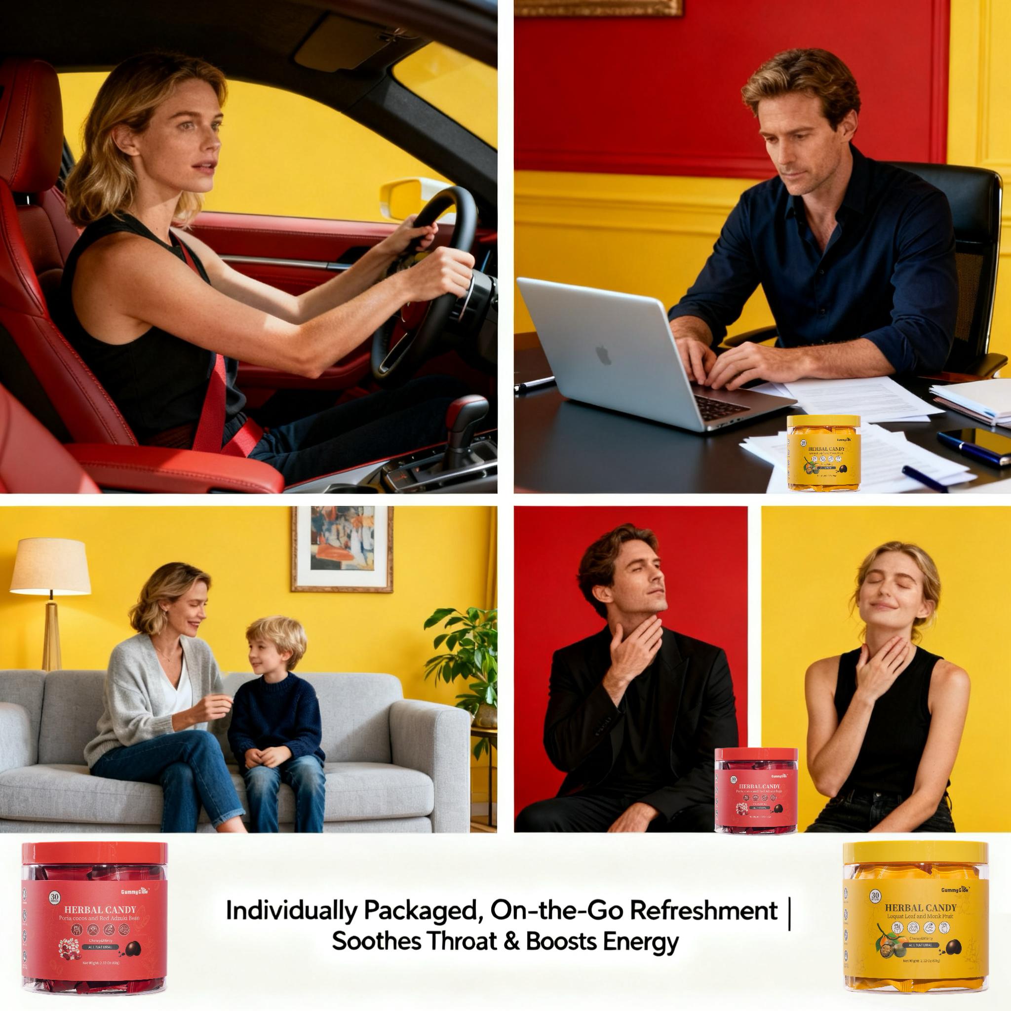 Award-winning Candy!!! Herbal Wellness Gummies Ancient Recipes Modern Glow Adzuki Bean Poria Loquat Monk Fruit 60g Bag 30 Pieces Sugar Free All Natural Plant Powered Eco Conscious Formulation Christmas gift  Healthcare