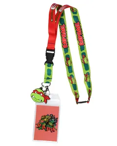 Teenage Mutant Ninja Turtles Character Design ID Badge Holder Lanyard With 2" Rubber Charm, Raphael
