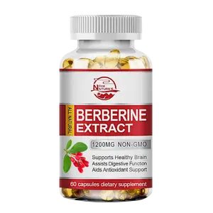 Premium Berberine HCL 1200mg High Potency Anti-inflammatory,Healthy Cholesterol,Blood Sugar Support, 60 Vegetarian Capsules - Gluten Free & Non-GMO Healthcare Dietary Supplement