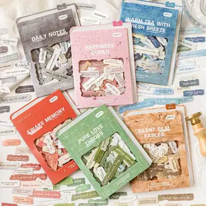 300 sheets/set simple stickers English theme environmentally friendly paper and textured paper material decorating notebook mobile phone photo album