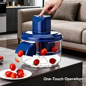 Portable Automatic Electric Peeler – Grape Peeler, Electric Garlic Peeler, Multi-functional Fruit & Vegetable Rotating Peeler (Blue) for Kitchen