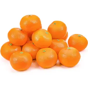 16 Pcs Artificial Oranges, Decorative Fake Oranges for Decoration Lifelike, Realistic Fake Fruit Oranges for Christmas Home Kitchen Festival Party Decoration Plants Ornaments