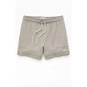 Pacsun Men's Gray Solid Seersucker 4.5" Swim Trunks