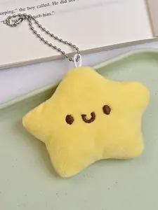 Adorable Plush Star Keychain, Trendy Cute Keychain, Cute Sweet Backpack Charm, Perfect Birthday Gift for Kids & Friends, Car Accessories, Gothic Y2K Style, Cute Soft Keychains