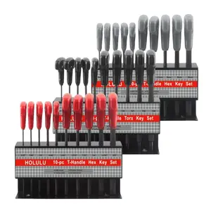 HOLULU 10pcs Allen Wrench Set with T-handle Long Arm Allen Wrench and Box End Wrench Set for Precision Tasks