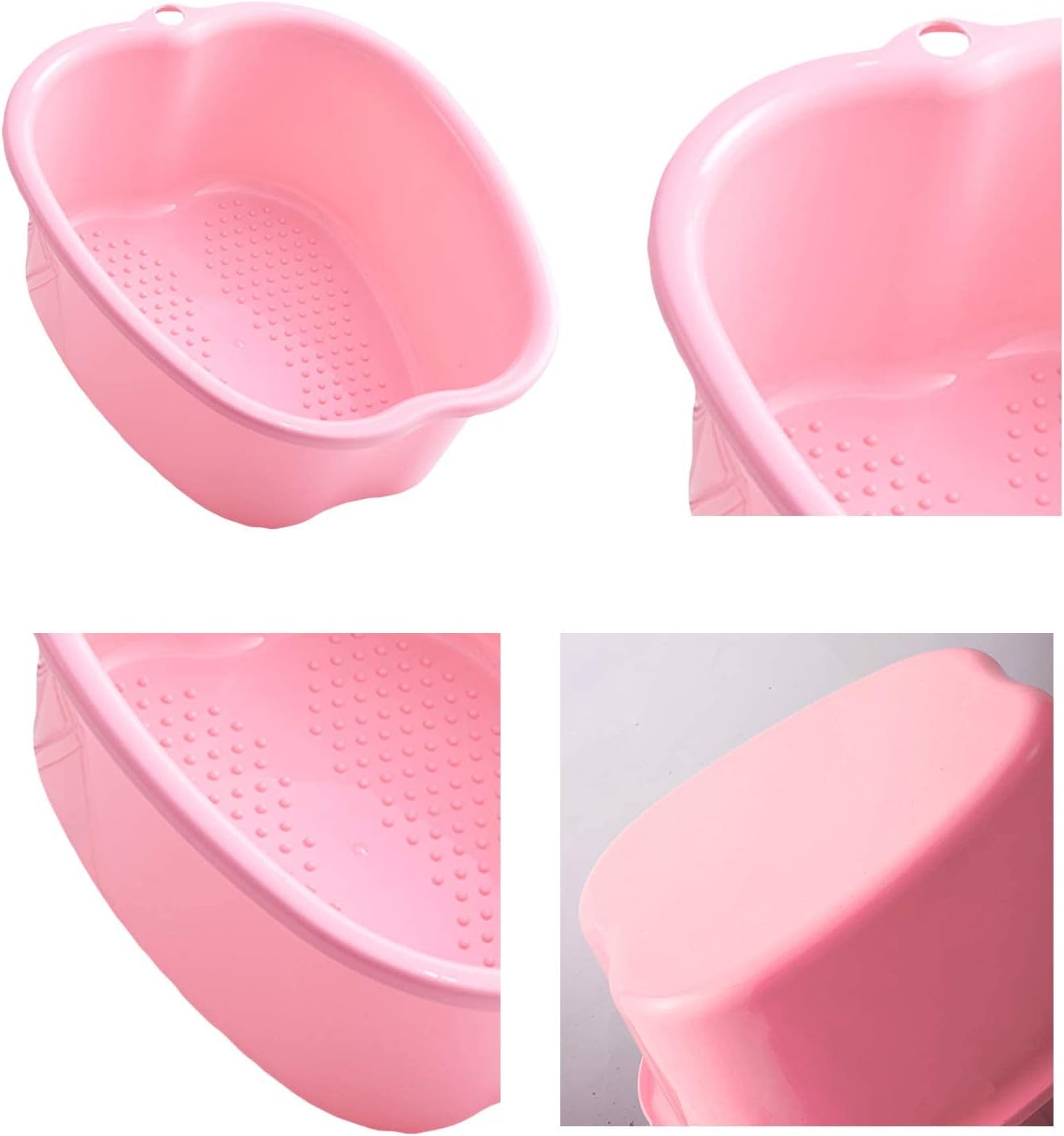 Foot Soaking Tub Large Plastic Foot Basin Bath Spa Tub Feet Massage for Soaking Foot,Toe Nails, and Ankles,Pedicure,Improved Sturdy Portable Feet Tub for Women and Men (Pink)
