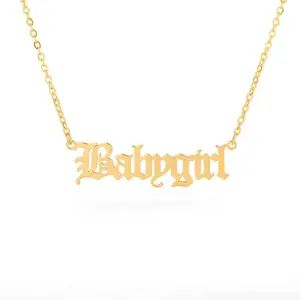 Babygirl Necklace Gold/Silver/Rose Plate Necklace Dainty Cute Aesthetic Necklace Jewelry