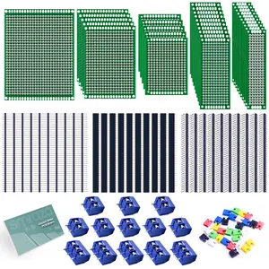 104 count Double Sided PCB Board Kit, Prototype Boards for DIY Soldering and  Project Circuit Boards Compatible with Arduino Kits, 30 count 40 Pin 2.54mm Male and Female Header Connector