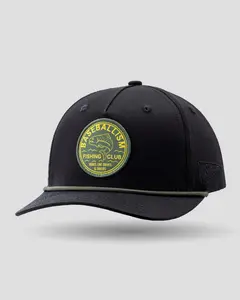 Fishing Club Patch Rope Cap - Black