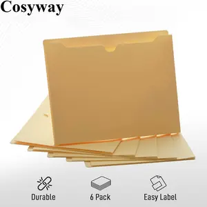Cosyway File Pockets Pack of 6, 2 Inch Expansion, Letter Size
