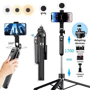 67" Selfie Stick Tripod for iPhone/Android with Bluetooth Remote, Upgraded Stand with 2 Fill Lights, for Selfies/Video Recording/Vlogging