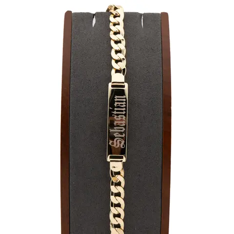 Men's Classic Miami Cuban Bracelet - 8.5-inch High-Quality Gold Laminate, Unisex Fit, Custom Name via Note, Bold Links, Birthday/Anniversary Milestone Gift, Casual Costume Jewelry Bangle, Adults' Accessories