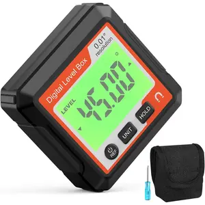 Angle Gauge Meter Angle Tool Protractor Inclinometer Woodworking Tools with for Construction, Woodworking and Machinery(Black+white) (red)