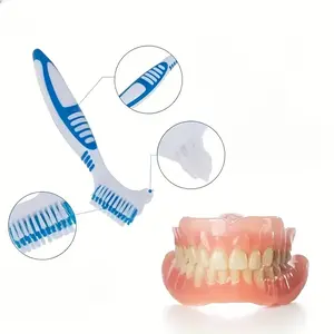 Multi-Layer Bristle Dual-Sided Elderly Toothbrush, Invisible Orthodontic Retainer Cleaning Brush, 1 Piece Pack, Oral Care Tool, Teeth Plaque Remover