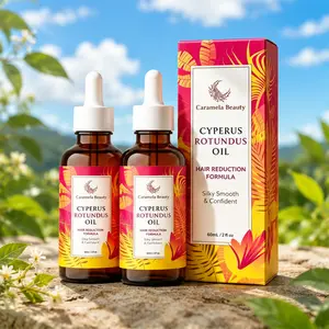 Caramela Beauty Cyperus Rotundus Oil - 60ml Natural Cyperus Rotundus Oil for Hair Removal, Moisturizing & Soothing Cyperus Oil for Reducing Body Hair Growth, Hair Removal Oil Ideal for All Skin Types