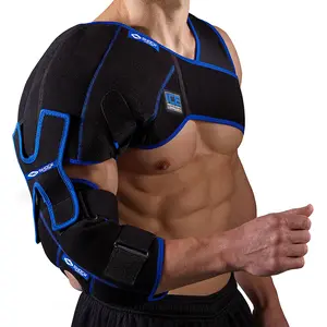 Shock Doctor ICE Recovery Shoulder Elbow Compression Wrap - Gel Support for Sprain Relief & Injury Support - Adjustable Straps for Enhanced Comfort - 6 Removable Gel Packs - Premium N-Tex Neoprene - HSA/FSA Eligible