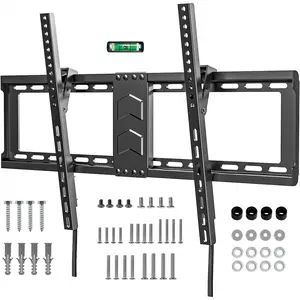 TV Wall Mount for Most 37-82 Inch, Low Profile Tilt Wall Mount TV Bracket for Flat/Curved TVs with Max VESA 600x400mm, Fits 16"-24" Studs Up to 132 lbs, Black springtok