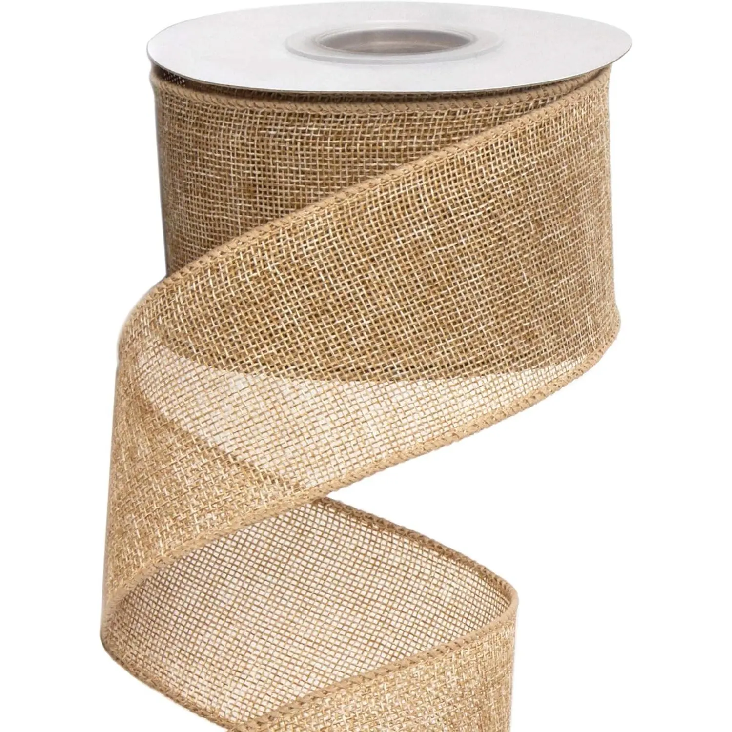 Burlap Wired Ribbon,2-1/2 Inch x 10 Yard,Natural,Solid Wired Edge Ribbon for Big Bow,Wreath,Tree Decoration,Outdoor Decoration