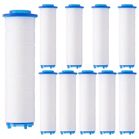 10Pcs 70mm Plastic 15-Stage Showerhead Filter Purifier Set for Hard Water - High Output, Tool-Free Easy Replacement (Every 3 Months), Chlorine/Fluoride Reduction, Filtered Water Balance Restoration, Softer Skin, Shinier Hair