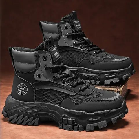 Men's All-Weather Work Boots | Height Increase Design | Durable Casual Shoes, Walking Shoes Rubber, Non Slip Work Shoes Working Shoes Workboots Workboots Footwear
