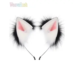 Handmade Plush Cat & Fox Ears Headband - Realistic Furry Animal Ear Hair Clips, Women’s Cute Costume Headwear, Cosplay Halloween Party Accessories, Soft Leisure Indoor Recreation Hair Decor