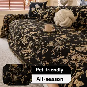 Vintage Sofa Cover Cloth, Sofa Couch Covers, Anti-Scratch Cat Scratch Protector, Non-Slip Furniture Slipcover for Living Room Decor, Washable Sofa Slipcover