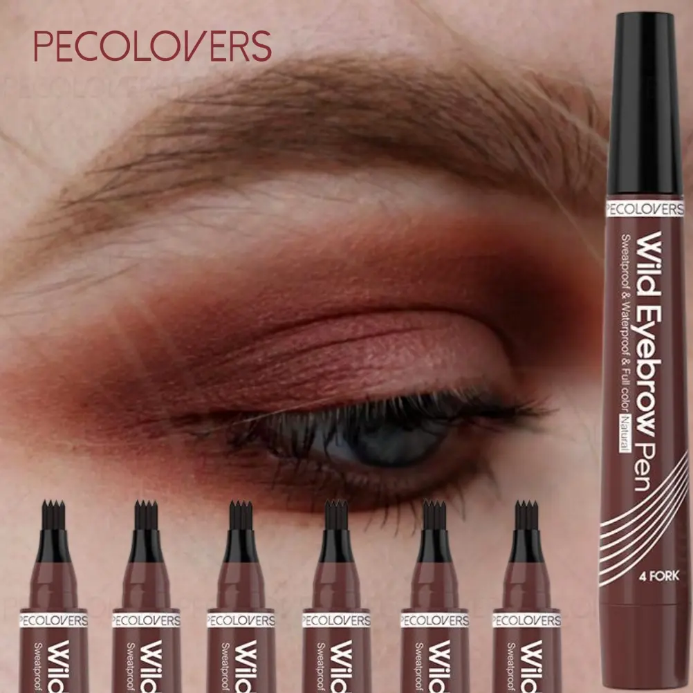 6pcs/set Red-brown Eyebrow Pencil, Quick Drying, Easy To Color, Multi-purpose,  A Must-have for Everyday Makeup
