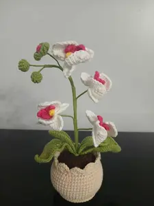Handmade Crochet Orchid in Pot – Timeless Floral Decor