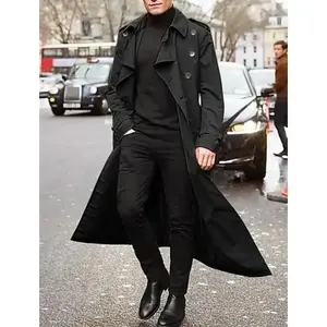 2026 Men's Mid-Length Trench Coat Men's Long Coat Menswear Jackets
