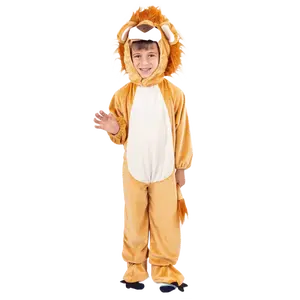 Lion Costume Dress For Kids | Furry Romper with Attached Tail & Lion Mane Hood | Soft & Durable Animal Outfit for Halloween, Theme Party & Cosplay