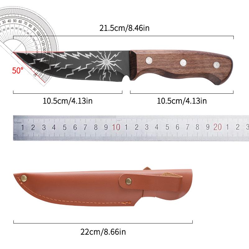 Multi-Function Kitchen Knife Handheld Meat Cleaver Fruit Knife with Sheath Sharp Melon Cutter Camping Butcher Knife Home Cooking Lamb Chop Grill Tools