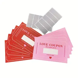 DIY Valentine's Day Love Coupon Greeting Card Design, Romantic Scratch Ideas for Couples, Perfect Gift for Wedding Anniversaries and Dates, Tearable Greeting Cards