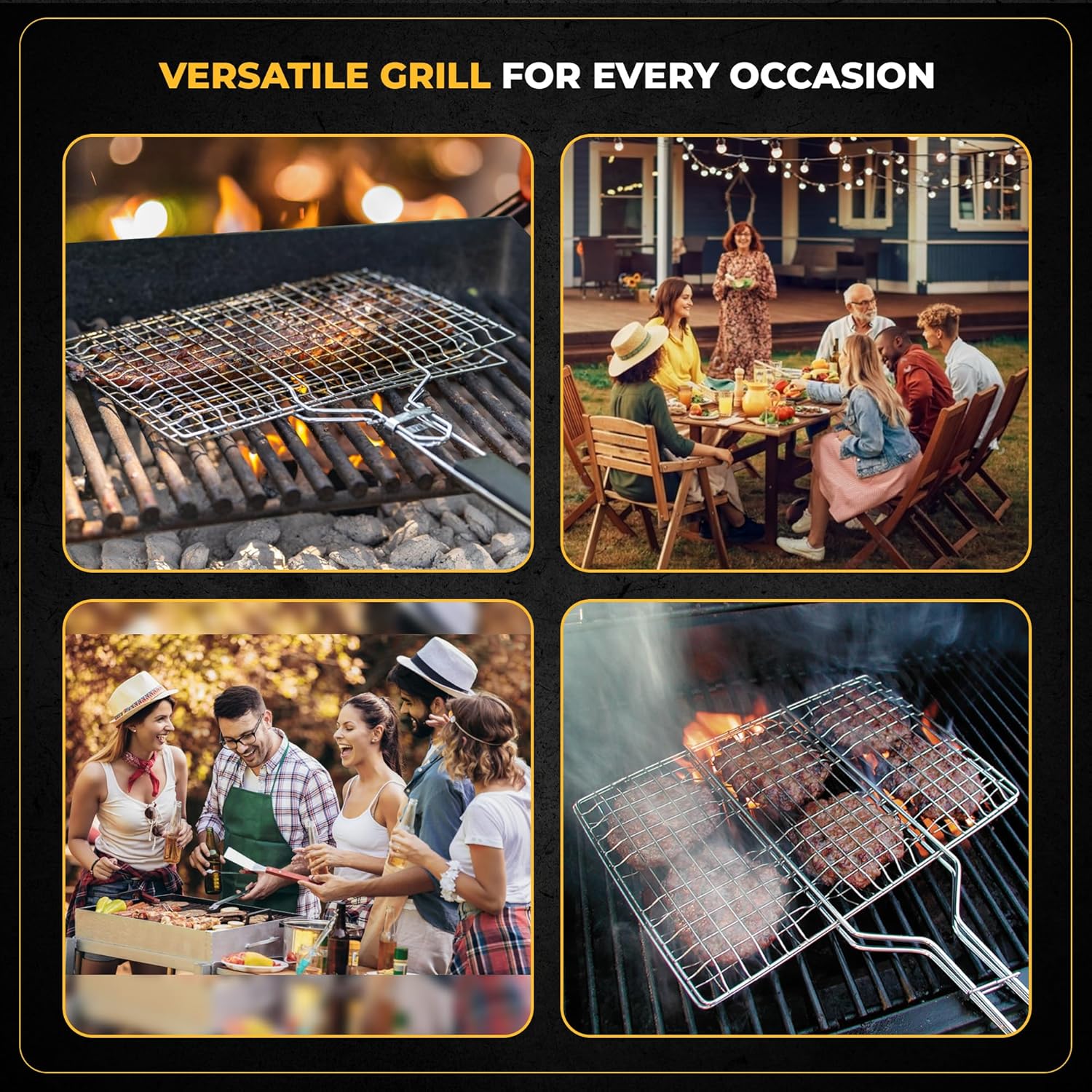 Expanded Outdoor Grill Mesh – Fish Grill Basket for Vegetables, Shrimp & BBQ – Stainless Steel Grilling Rack, Non-Stick BBQ Basket for Veggies, Seafood, Meat – Perfect for Camping, Backyard Grill, Gas & Charcoal Grill Expanded Outdoor Grill Mesh – Fish Grill Basket for Vegetables, Shrimp & BBQ – Stainless Steel Grilling Rack, Non-Stick BBQ Basket for Veggies, Seafood, Meat – Perfect for Camping, Backyard Grill, Gas & Charcoal Grill