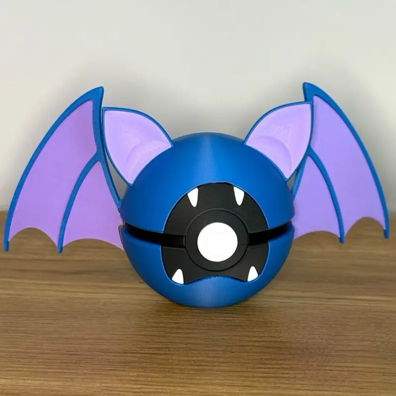 #0041 Zubat Ball - Made to Order, High-Quality PLA, 3D Printed Pokeball Figure Decor Decoration