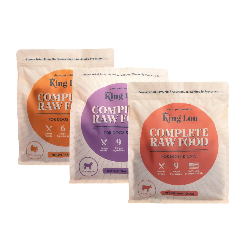 King Lou Complete Raw Freeze Dried Food Bundle 3 Pack, Beef, Lamb, Turkey King Lou Complete Raw Freeze Dried Food Bundle 3 Pack, Beef, Lamb, Turkey