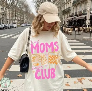 [Sale Up To 50%] Tired Moms Soccer Club Comfort Colors Shirt, Sports Mama Shirt, Soccer Moms Club Shirt, Trendy Game Day Tee, Hand Drawn Doodle Sports Tshirt for Mom, Graphic Streetwear T-shirt