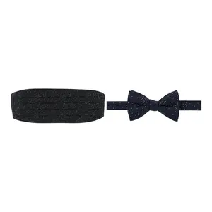 Trafalgar Mystere Metallic Star Light Cummerbund & Bow Tie Bundle, Cummerbunds