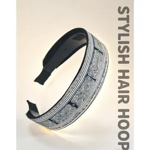 Handmade Luxury Hmong Miao Headband |     Artisanal Indigo Batik Hair Accessory
