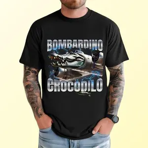 Bombardino Crocodilo Shirts Crocodile Funny Meme TShirts Cotton Graphic Tee Vintage Retro Streetwear Gift for Friends Comfort Top Menswear