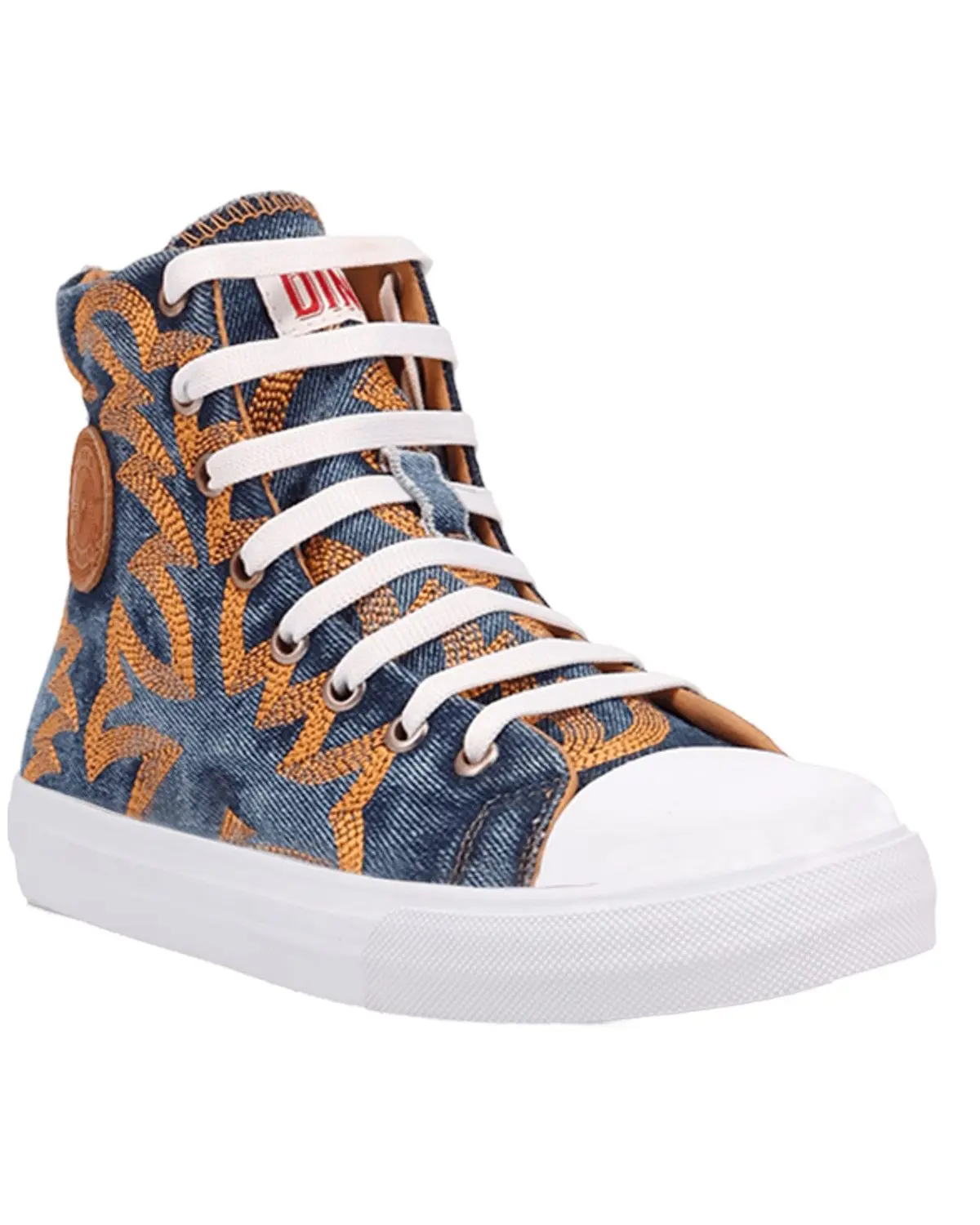 Dingo Women's Women'S Denim Western Stitched High-Top Sneakers - Di2262-Denim