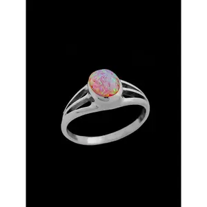 Pink Opal Engagement Ring • 925 Sterling Silver • Navajo Handmade • Native American Jewelry